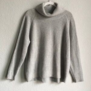 Nili Lotan Amaya Cashmere Turtleneck Sweater Heathered Grey Medium